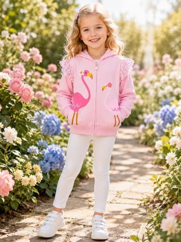 Baby Girl Zip-up Jacket Rainbow Unicorn Cotton Hoodie Sweatshirt Toddler Fall - Image 3