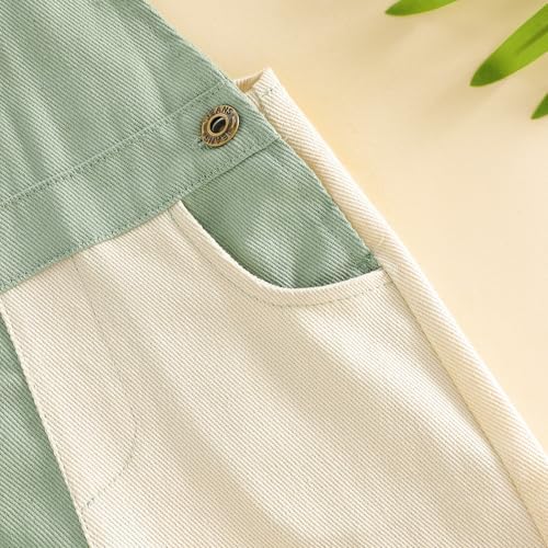 Fernvia Toddler Kids Baby Girl Boy Contrast Color Overalls Shorts Clothes - Image 5
