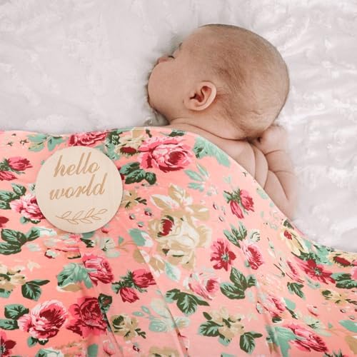 DRESHOW BQUBO Baby Girl Newborn Floral Receiving Blankets - Image 7