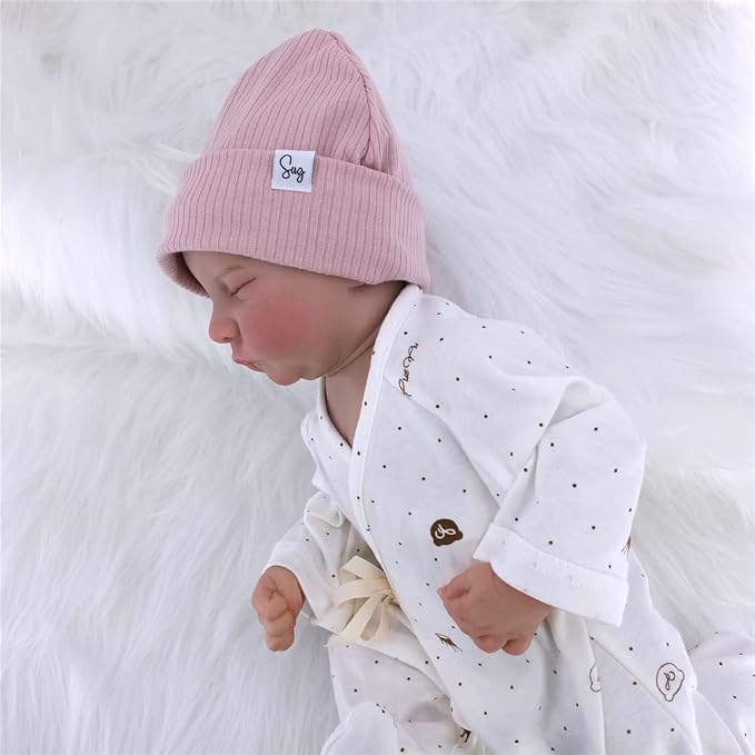 Jersey Beanie Hat for Newborn Baby Boys Girls Silky Satin Lined Hats Bonnet - Image 2