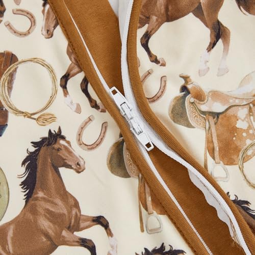 Western Baby Cowboy Clothes Neutral Zipped Fall Romper Outfit - Image 7