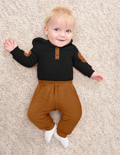 Fommy Baby Boy Clothes Colorblocked Long Sleeve Hoodie + Long Pants 2PCS Fall - Image 4