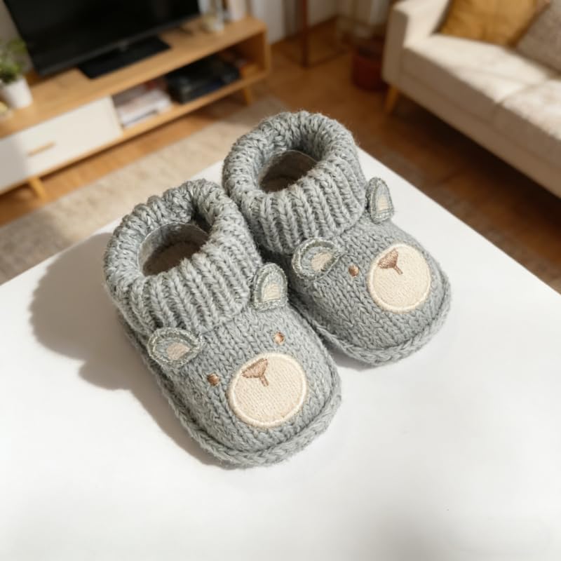 2 pairs Cute Knit Animal Baby Booties - Image 5