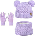 Duoyeree Baby Winter Hat Scarf Glove Beanie Set Girls Boys Pom Pom Knitted Beanie Mitten Scarves for Toddler 0-3T