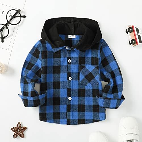 Toddler Baby Boy Long Sleeve Shirt Flannel Buffalo Plaid Shirts Button Down - Image 3