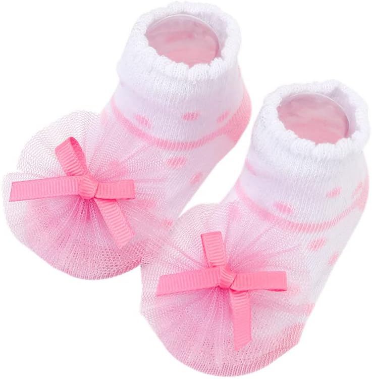 Newborn Baby-girls Socks and Bow Infant Toddler Ankle Socks - Image 6
