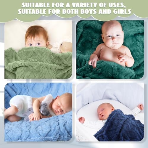 VitalCozy 4 Pcs Fleece Baby Blankets 3D Plush Soft Newborn, Warm Receiving - Image 6