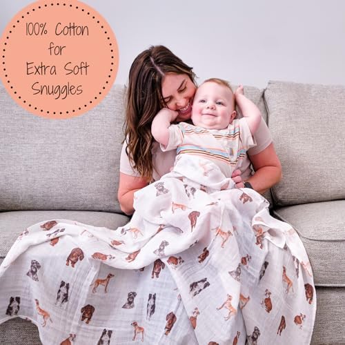 LollyBanks Baby Blankets 2 Pack, 100% Organic Cotton Muslin Swaddle Blankets - Image 3