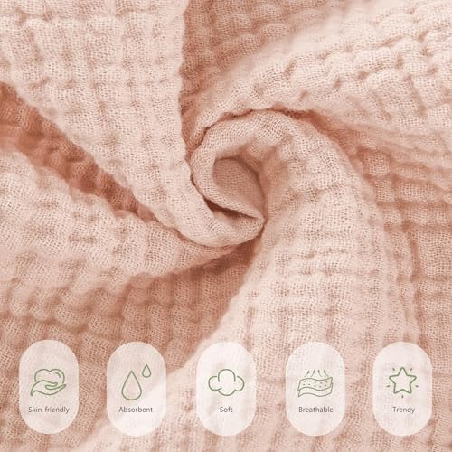 Susurration Muslin Burp Cloths 24x24 Inches Ultra Soft 100% Cotton | 4 Pack - Image 5