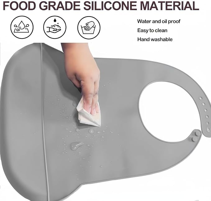 Silicone Adult Bib, Adjustable and Washable Bib - Image 4