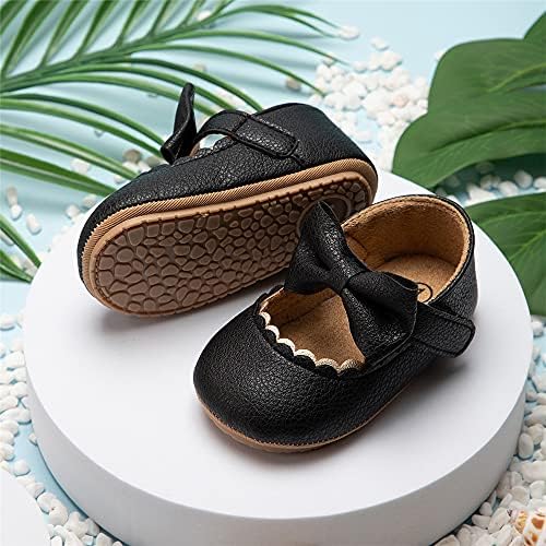 Meckior Infant Baby Girls Soft Sole Bowknot Princess Wedding Dress Mary Jane - Image 3