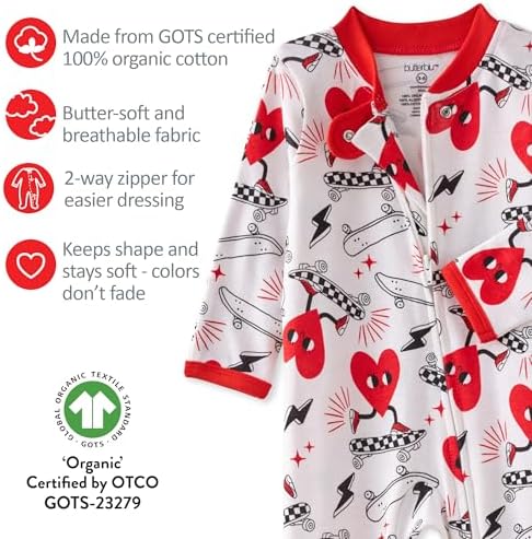 Butterblu Scout Sleep & Play 100% Organic Cotton Footed Zip Front PJs | GOTS - Image 5