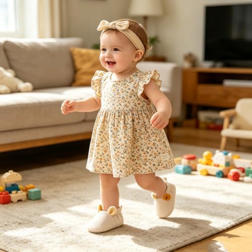 Jastore Baby Girls Booties Newborn Infant Shoes Cozy Soft Warm Cotton Boots - Image 7