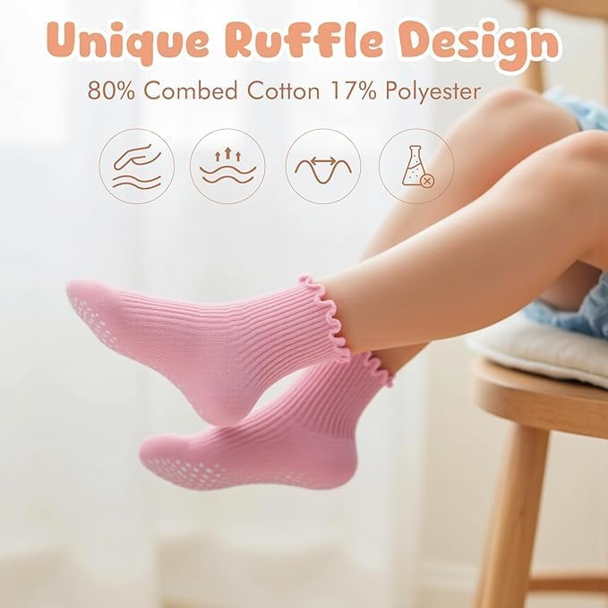 HONGTEYA 6 Pairs Toddler Ruffle Socks - Image 5