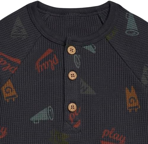Modern Moments by Gerber Baby Henley Waffle Knit Romper - Image 2