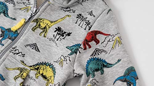 Baby Toddler Boys Dinosaur Hooded Zip Jacket Casual Outerwear Active Sweatshirt - Image 4