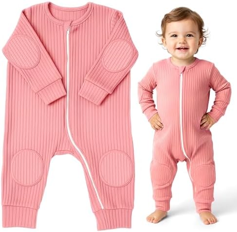 NurtureNauts® Scoot Suit, 100% Cotton, Elbow & Knee Pads, 2-Way Zipper by NurtureNauts