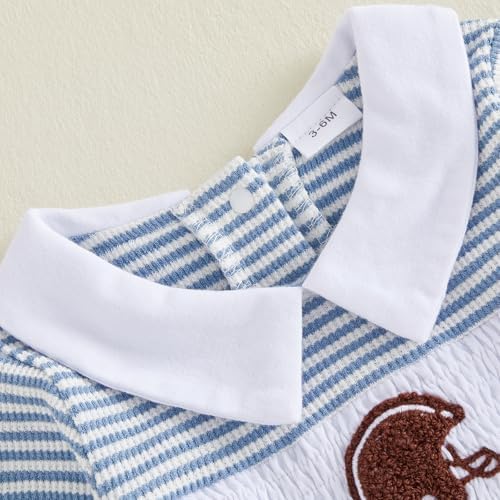 Bagilaanoe Newborn Baby Boy Footie Romper Waffle Knit Outfit Fall Jumpsuit | - Image 4