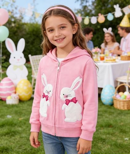 Baby Girl Zip-up Jacket Rainbow Unicorn Cotton Hoodie Sweatshirt Toddler Fall - Image 3
