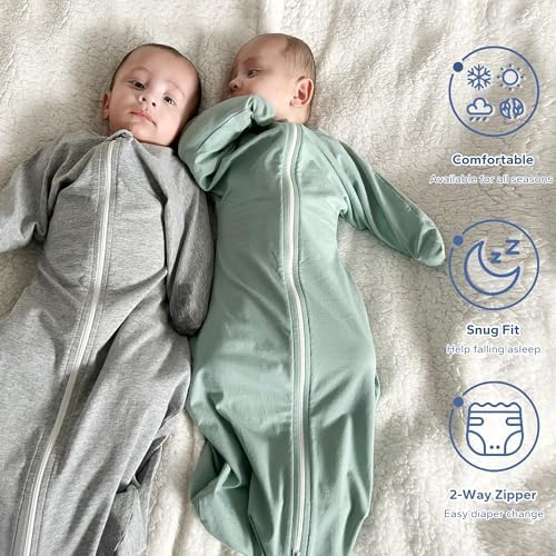 ZIGJOY Swaddle Sleep Sack 6-12 Months, 1.0 Tog Cotton Baby Swaddle Blanket - Image 5
