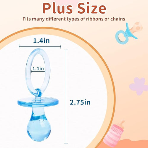 72 Pcs Baby Shower Pacifiers, 2.75’’ Plastic Pacifiers for Baby Shower Game, Baby Shower Decoration DIY, Gender Reveal Party Table Scatter/Baby Shower Party Favors, 4 Color