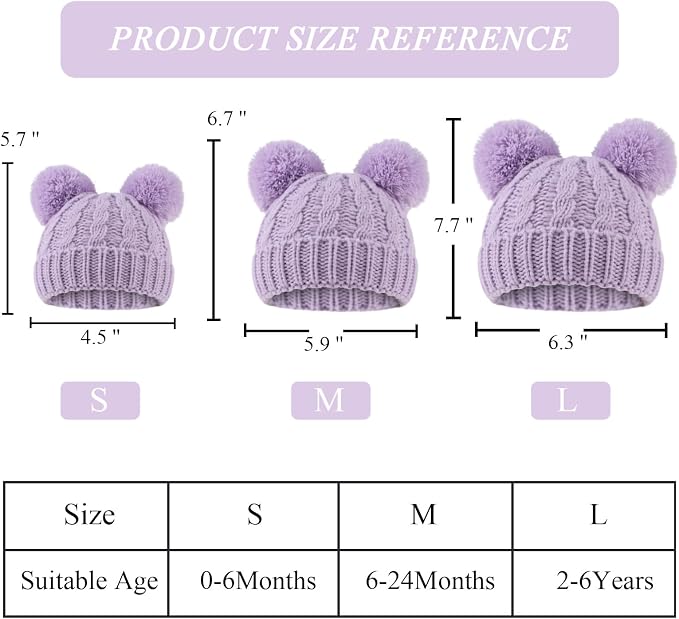 Yuoahcn Baby Girl Beanie Winter Baby Boy Hat Pom pom Warm Infant Toddler Cold - Image 6