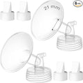 4PCS 21mm Breast Pump Flanges, Duckbill Valves Compatible with Spectra S1/S2/9Plus/Synergy Gold, Motif Luna, Wide-Mouth Bottle Fit, Breast Pump Accessories