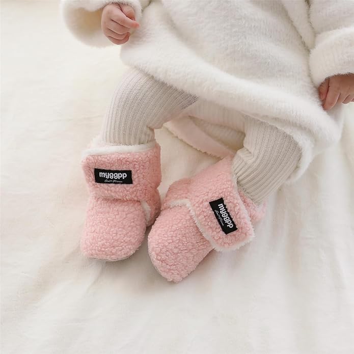 Ohwawadi Infant Baby Boots Boys Girls Cozy Fleece Slippers Snow Boots Winter - Image 2