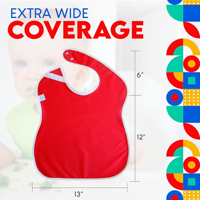 Large Waterproof Baby Bibs for 1-4 years old – Lightweight, Soft & Durable Bibs - Image 3