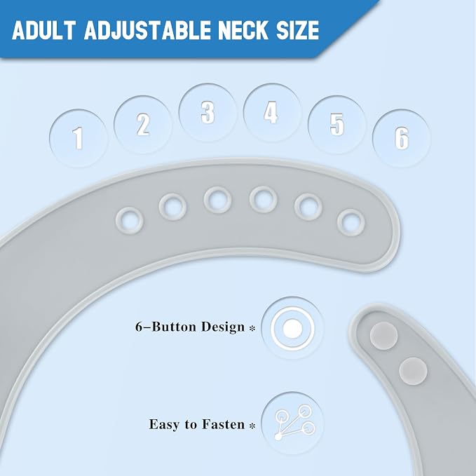 【LARGE SIZE】 Silicone Adult Bib, Washable Bib - Image 4