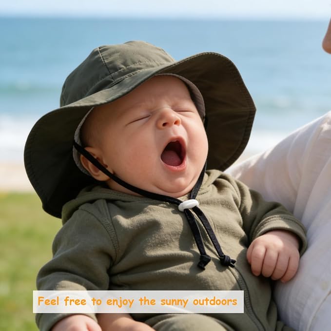 Baby Girl Sun Hat with UPF 50+ Outdoor Adjustable Toddler Beach Hat with Wide - Image 2