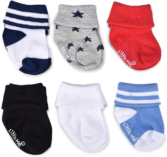 Little Me Baby Boys' Think Cotton Turn Cuff Socks - Image 2