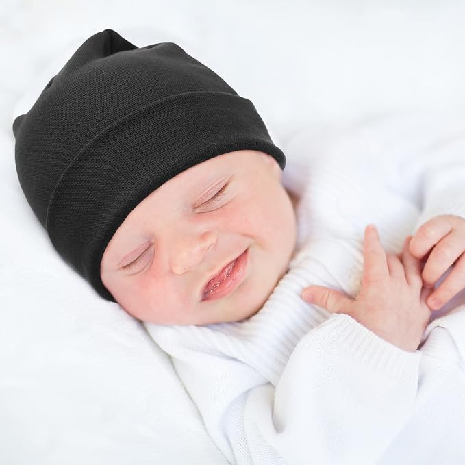 BQUBO Baby Hats and Mittens Infant Cotton Beanie Gloves No Scratch Set Newborn - Image 3