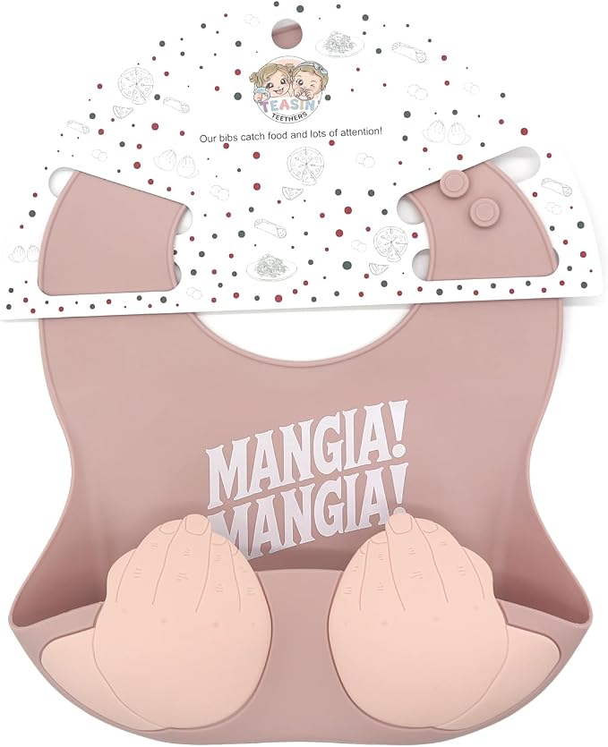 Teasin' Teethers Funny Italian Silicone Baby Bib - Image 3