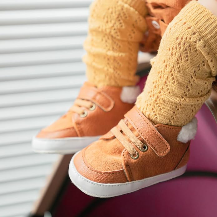 Meckior Toddler Baby Boys Girls High Tops Ankle Sneakers Soft Anti-Slip Sole PU - Image 4