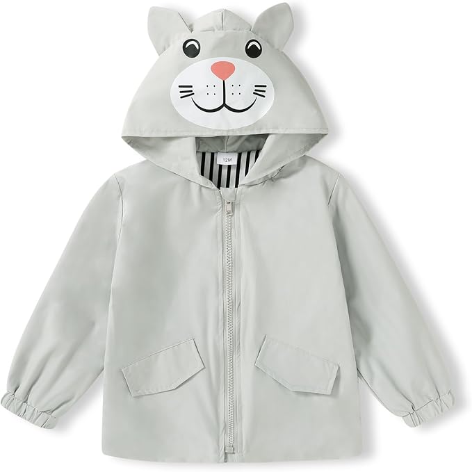 YOUNGER TREE Toddler Baby Boy Girl Duck Raincoat Cute Cartoon Hoodie Zipper by YOUNGERTREE