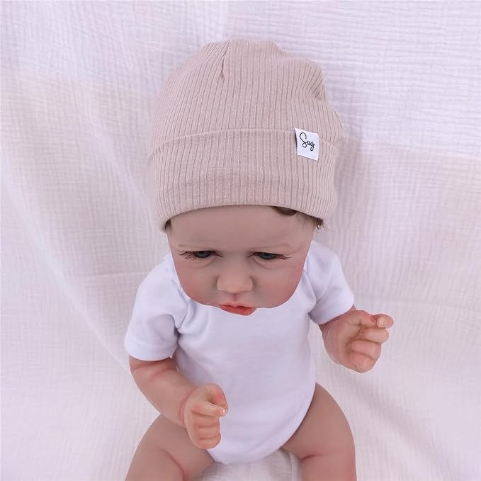Jersey Beanie Hat for Newborn Baby Boys Girls Silky Satin Lined Hats Bonnet - Image 7