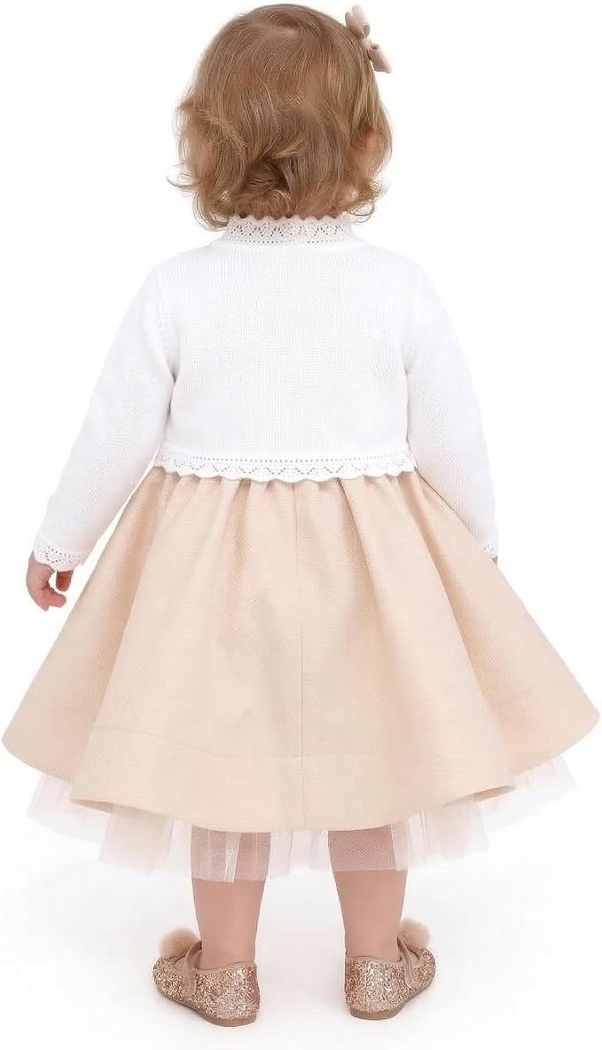 Lilax Little Girls' Knit Long Sleeve Button Closure Bolero Cardigan Shrug - Image 7