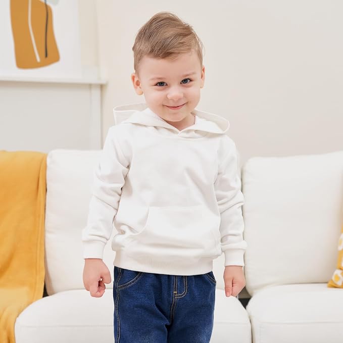 Baby Kids Boy Girl Solid Casual Pocket Hoodie Sweatershirt Long Sleeve Pullover - Image 2