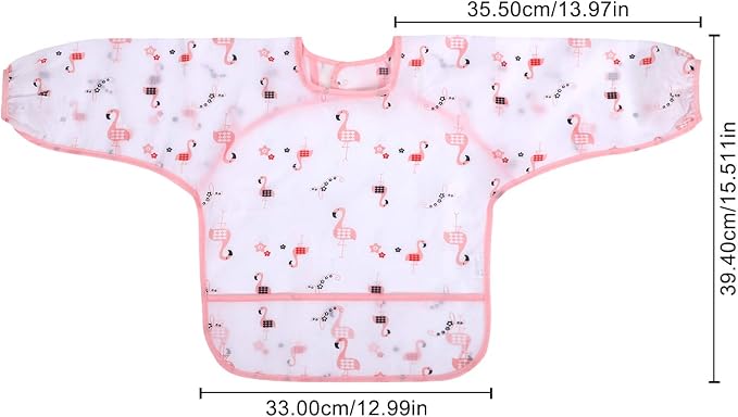Accmor 4 Pack Long Sleeve Bibs, Baby Smock Waterproof Full Sleeved Bib - Image 7