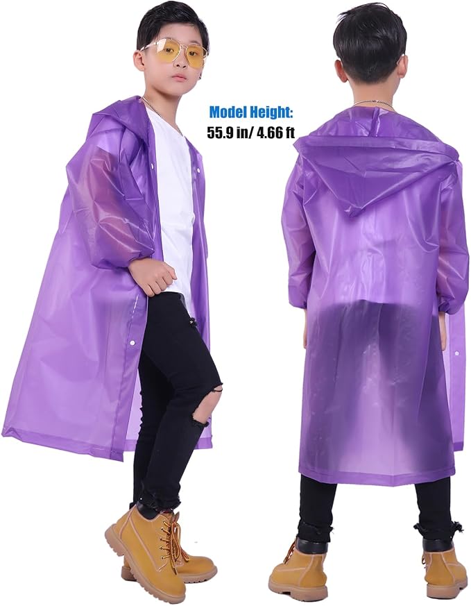 Kids Rain Jacket, 2 Pack Rain Ponchos - Image 6
