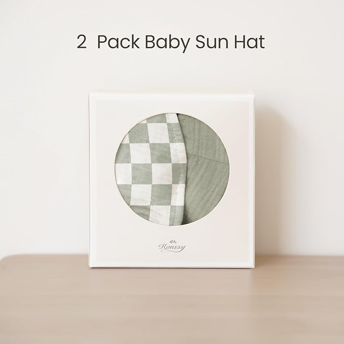 Konssy 2-Pack Muslin Baby Girl Sun Hats - Image 5