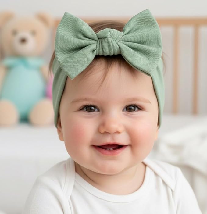 Baby Girl Headbands-Infant, Toddler Cotton Handmade Hairbands - Image 8