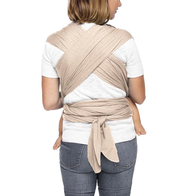 Moby Baby Wrap Carrier Evolution by Petunia Pickle Bottom for Newborns to Toddlers (8-33lbs), Infant Sling Carrier, Hands Free Design, Adjustable for All Body Types (Almond)