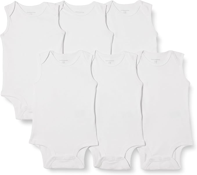 Amazon Essentials Unisex Babies' Sleeveless Cotton Rib Bodysuits by AmazonEssentials