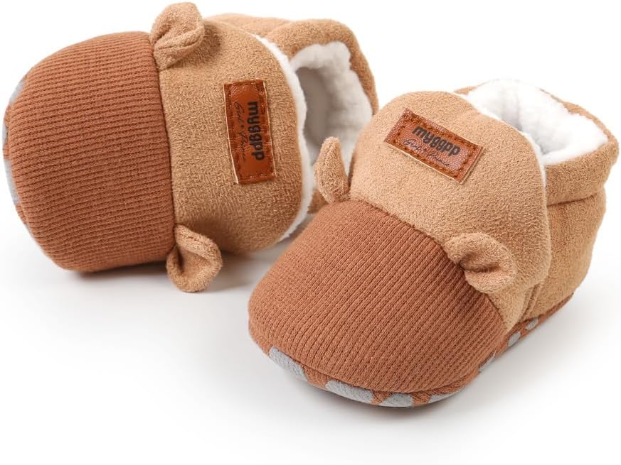Ohwawadi Infant Baby Boys Girls Slippers Cozy Fleece Booties Soft Bottom Warm - Image 6