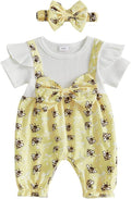 YINGISFITM Newborn Baby Girl Summer Clothes Short Sleeve Bubble Romper Bow by YINGISFITM