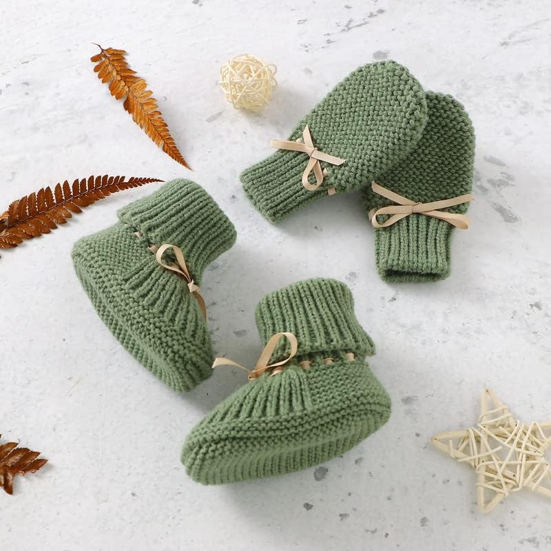 LAWKUL Baby Booties Knit Newborn Shoes Cozy First Walkers Infant Toddler Boots - Image 2