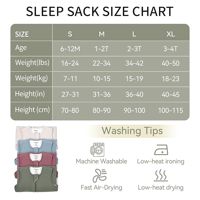 Rayon Made from Bamboo Toddler Sleep Sack with Feet 1.0 Tog Breathable Sleep Sack 6-12 Months Ultra Soft Baby Wearable Blanket with Legs Unisex Sleeping Bag with 2-Way Zipper
