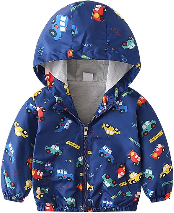 FYMNSI Toddler Baby Boys Girls Hooded Jacket Windbreaker Lightweight Dinosaur by FYMNSI
